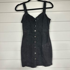 Buttoned black jean dress